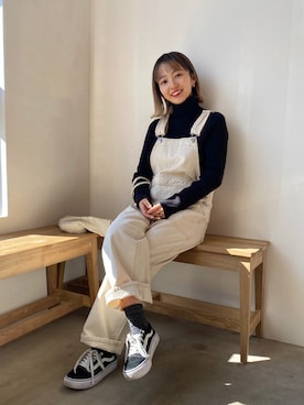 「kutir（クティール）のアイテム（オールインワン・サロペット）」を使った、こみさん（レディース・150cm）の冬コーディネート