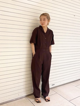 「ジャンプスーツ」｜「アイテム（その他）」を使った、こみさん（レディース・150cm）の春コーディネート