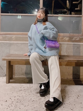 「oversize」｜「アイテム（その他）」を使った、蓉Rong (ヨウ)🇹🇼さん（レディース・158cm）の冬コーディネート