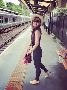 「TORY BURCH（トリーバーチ）のアイテム（帽子）」を使った、♡moemi♡さん（レディース・167cm）の夏コーディネート