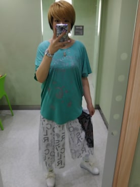 「ScoLar（スカラー）のアイテム（チュニック）」を使った、あまねさん（レディース・166cm）の夏コーディネート