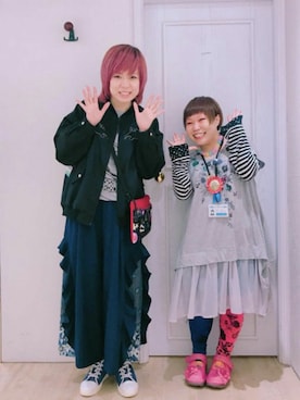 「ScoLar Parity（スカラーパリティ）のアイテム（Tシャツ/カットソー）」を使った、あまねさん（レディース・166cm）の夏コーディネート