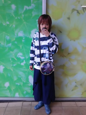 「ScoLar Parity（スカラーパリティ）のアイテム（Tシャツ/カットソー）」を使った、あまねさん（レディース・166cm）の夏コーディネート