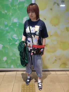 「ScoLar Parity（スカラーパリティ）のアイテム（パーカー）」を使った、あまねさん（レディース・166cm）の夏コーディネート