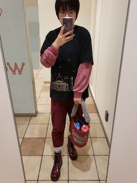 「ScoLar Parity（スカラーパリティ）のアイテム（Tシャツ/カットソー）」を使った、あまねさん（レディース・166cm）の春コーディネート
