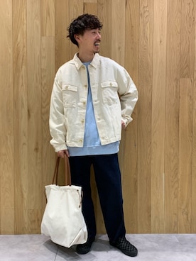 「RAGEBLUE（レイジブルー）のアイテム（トートバッグ）」を使った、もちたくさん（メンズ・170cm）の春コーディネート
