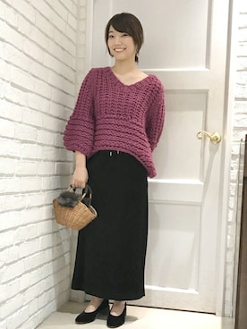 落合さん(レディース・151cm)の秋コーディネート