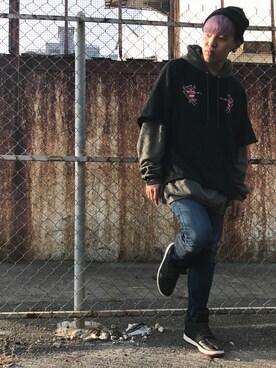 「Jumper（ジャンパー）のアイテム」を使った、Lamb さん（メンズ・177cm）の冬コーディネート