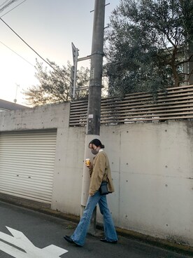 「MOUSSY（マウジー）のアイテム（ノーカラージャケット）」を使った、dobbyさん（レディース・158cm）の冬コーディネート
