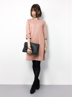 「FABIA（ファビア）のアイテム（ワンピース）」を使った、miyaseさん（レディース・165cm）の冬コーディネート
