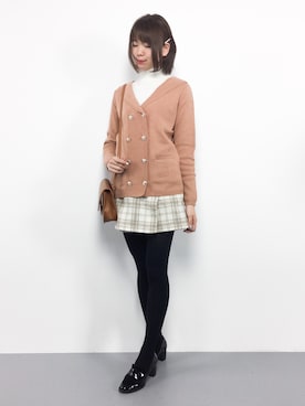 「キュロット」｜「アイテム（その他アウター）」を使った、miyaseさん（レディース・165cm）の冬コーディネート