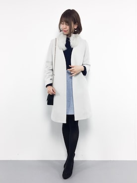 「MISCH MASCH（ミッシュマッシュ）のアイテム（その他アウター）」を使った、miyaseさん（レディース・165cm）の冬コーディネート