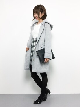 「HusHusH（ハッシュアッシュ）のアイテム（その他アウター）」を使った、miyaseさん（レディース・165cm）の冬コーディネート