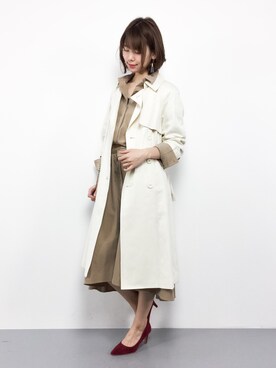 「Steven Alan（スティーブンアラン）のアイテム（トレンチコート）」を使った、miyaseさん（レディース・165cm）の冬コーディネート