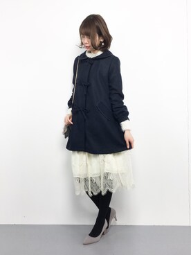 「axes femme（アクシーズファム）のアイテム（ダッフルコート）」を使った、miyaseさん（レディース・165cm）の冬コーディネート