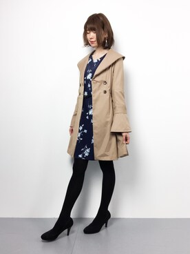 「REDYAZEL（レディアゼル）のアイテム（トレンチコート）」を使った、miyaseさん（レディース・165cm）の冬コーディネート