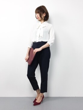 「CLEARIMPRESSION （クリアインプレッション）のアイテム（パンツ）」を使った、miyaseさん（レディース・165cm）の冬コーディネート