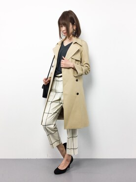 「STUDIOUS（ステュディオス）のアイテム（トレンチコート）」を使った、miyaseさん（レディース・165cm）の冬コーディネート