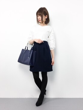 「ROPE' PICNIC（ロペピクニック）のアイテム（スカート）」を使った、miyaseさん（レディース・165cm）の冬コーディネート