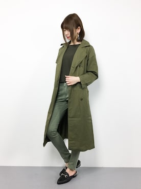 「オリーブ」｜「アイテム（トレンチコート）」を使った、miyaseさん（レディース・165cm）の冬コーディネート