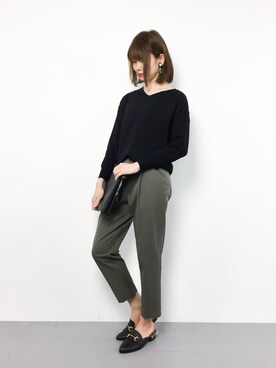 「ADIEU TRISTESSE（アデュートリステス）のアイテム（パンツ）」を使った、miyaseさん（レディース・165cm）の冬コーディネート