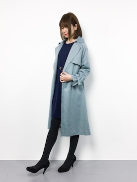 「Bou Jeloud（ブージュルード）のアイテム（トレンチコート）」を使った、miyaseさん（レディース・165cm）の冬コーディネート