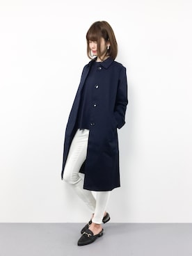 「SEVENDAYS=SUNDAY（セブンデイズサンデイ）のアイテム（ステンカラーコート）」を使った、miyaseさん（レディース・165cm）の冬コーディネート