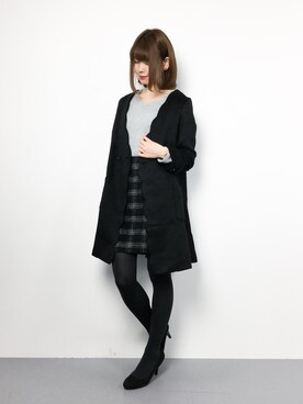 「paravion（パラビオン）のアイテム（その他アウター）」を使った、miyaseさん（レディース・165cm）の冬コーディネート