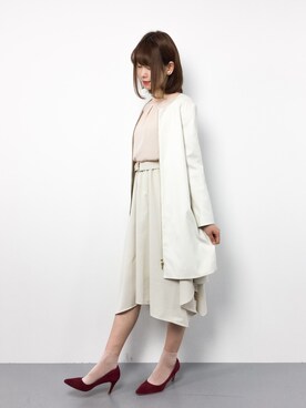 「LOUNGEDRESS（ラウンジドレス）のアイテム（その他アウター）」を使った、miyaseさん（レディース・165cm）の冬コーディネート
