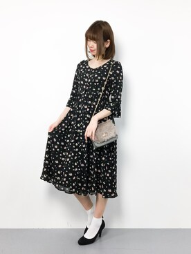 「PATTERN・fiona （パターンフィオナ）のアイテム（ワンピース/ドレス）」を使った、miyaseさん（レディース・165cm）の冬コーディネート