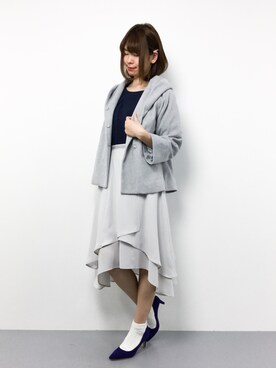 「Bou Jeloud（ブージュルード）のアイテム（ダウンジャケット/コート）」を使った、miyaseさん（レディース・165cm）の春コーディネート
