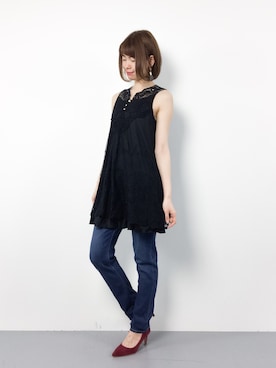 「axes femme（アクシーズファム）のアイテム（チュニック）」を使った、miyaseさん（レディース・165cm）の春コーディネート