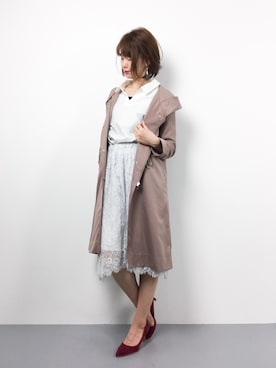 「archives（アルシーヴ）のアイテム（その他アウター）」を使った、miyaseさん（レディース・165cm）の春コーディネート