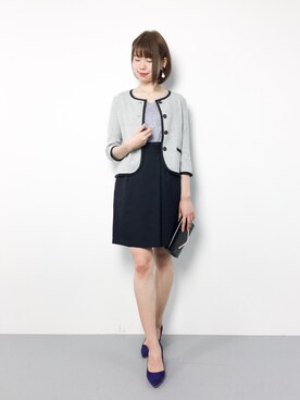 「NATURAL BEAUTY BASIC（ナチュラルビューティーベーシック）のアイテム（ブルゾン）」を使った、miyaseさん（レディース・165cm）の春コーディネート