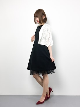 「OLIKA（オリカ）のアイテム（ノーカラージャケット）」を使った、miyaseさん（レディース・165cm）の春コーディネート