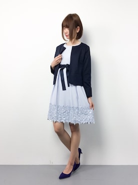 「Sens de vie（サンスドゥウ゛ィ）のアイテム（ジャケット/アウター）」を使った、miyaseさん（レディース・165cm）の春コーディネート