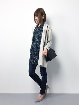 「花柄シャツ」｜「アイテム（その他アウター）」を使った、miyaseさん（レディース・165cm）の春コーディネート
