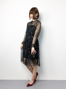 「Color（カラー）のアイテム（ワンピース）」を使った、miyaseさん（レディース・165cm）の春コーディネート