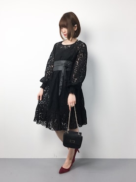 「Color（カラー）のアイテム（ワンピース）」を使った、miyaseさん（レディース・165cm）の春コーディネート