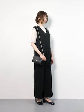 「チェーンバッグ」｜「アイテム（つなぎ/オールインワン）」を使った、miyaseさん（レディース・165cm）の夏コーディネート