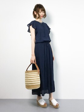 「COMPILATION（コンピレーション）のアイテム」を使った、miyaseさん（レディース・166cm）の夏コーディネート