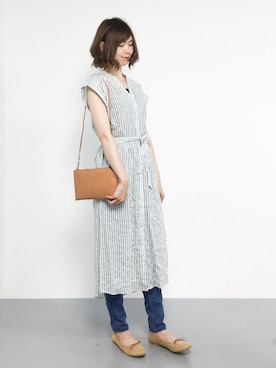 「Lee（リー）のアイテム（その他パンツ）」を使った、miyaseさん（レディース・166cm）の夏コーディネート