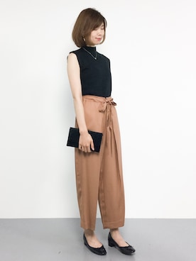 「ハイネックトップス」｜miyaseさん（レディース・166cm）の夏コーディネート