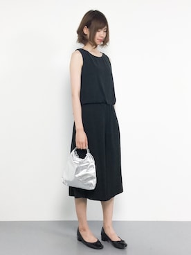 「シルバー」｜「アイテム（つなぎ/オールインワン）」を使った、miyaseさん（レディース・166cm）の夏コーディネート