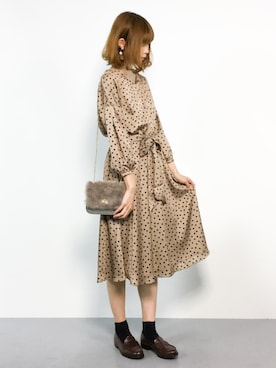 「Two Faces（トゥーフェイシーズ）のアイテム（ワンピース/ドレス）」を使った、miyaseさん（レディース・166cm）の秋コーディネート