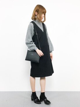 「URBAN RESEARCH ROSSO WOMEN（アーバンリサーチ　ロッソ）のアイテム（ジャンパースカート）」を使った、miyaseさん（レディース・166cm）の秋コーディネート