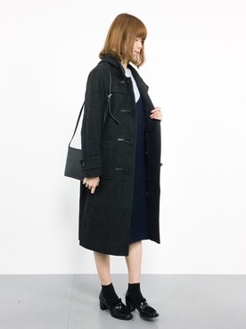 「水色」｜「アイテム（ダッフルコート）」を使った、miyaseさん（レディース・166cm）の秋コーディネート