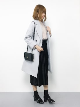 「reca（レカ）のアイテム（チェスターコート）」を使った、miyaseさん（レディース・166cm）の冬コーディネート