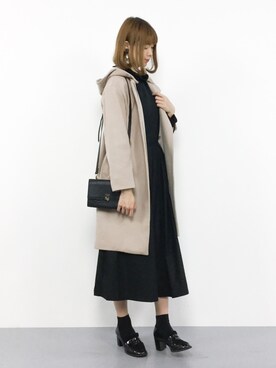 「タックスカート」｜「アイテム（その他アウター）」を使った、miyaseさん（レディース・166cm）の冬コーディネート