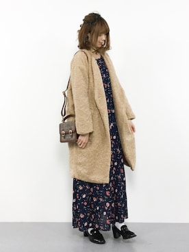 「Two Faces（トゥーフェイシーズ）のアイテム（ワンピース/ドレス）」を使った、miyaseさん（レディース・166cm）の冬コーディネート